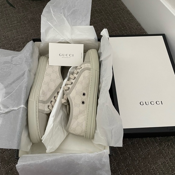 Authentic Gucci Women GG Low 'Cotton Washed Bianco sneakers - Picture 16 of 16